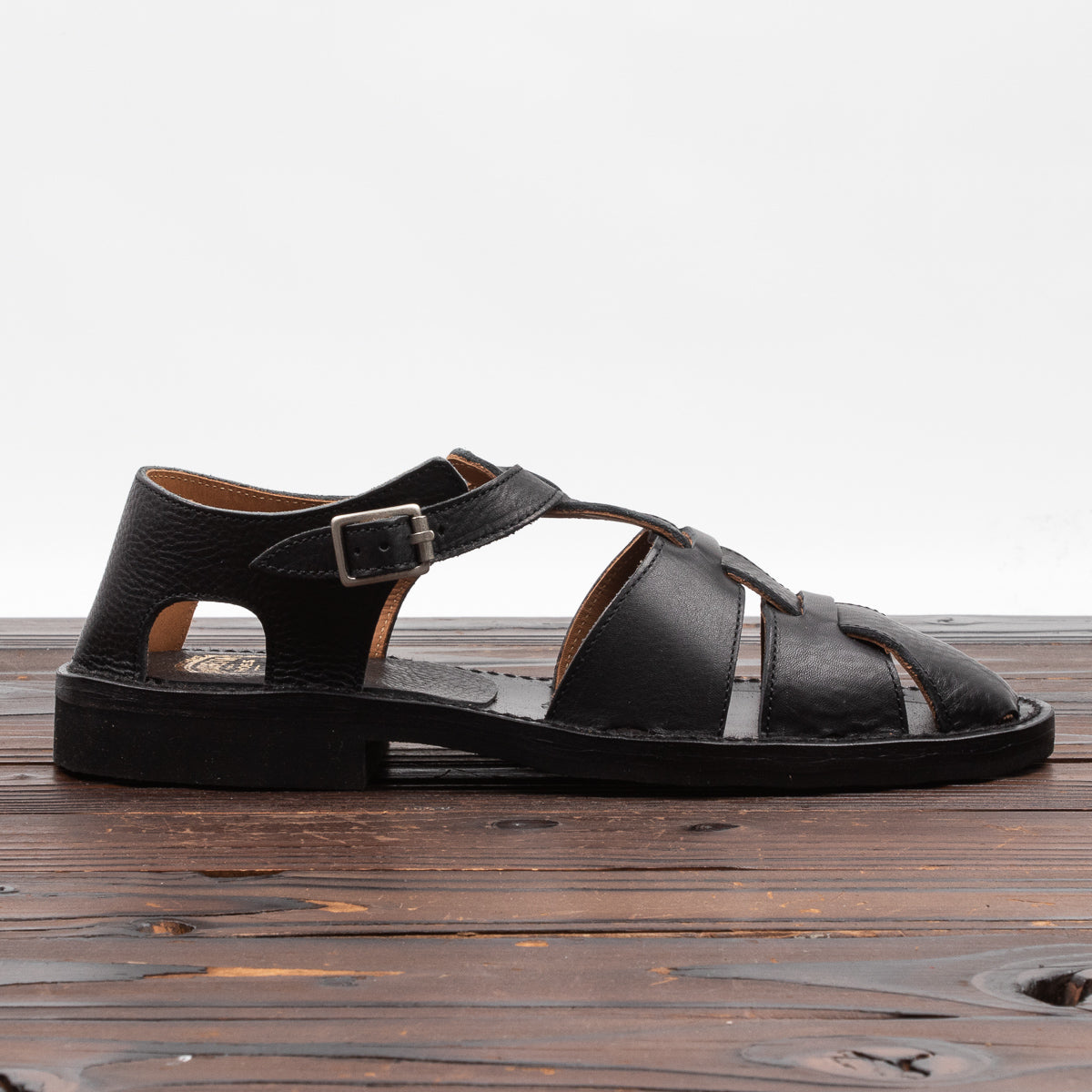 Bruschetta Shoes Orleans Sandal - Black Vachetta Leather - Standard & Strange