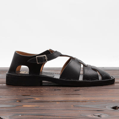 Bruschetta Shoes Orleans Sandal - Black Vachetta Leather - Standard & Strange