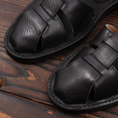 Bruschetta Shoes Orleans Sandal - Black Vachetta Leather - Standard & Strange