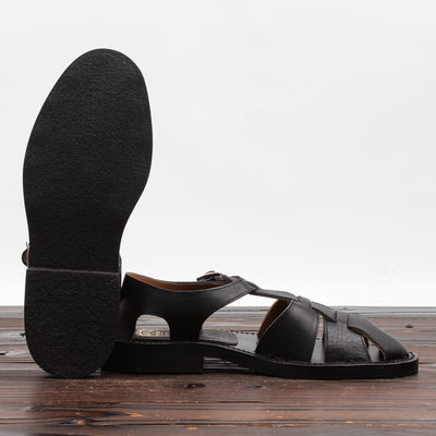 Bruschetta Shoes Orleans Sandal - Black Vachetta Leather - Standard & Strange