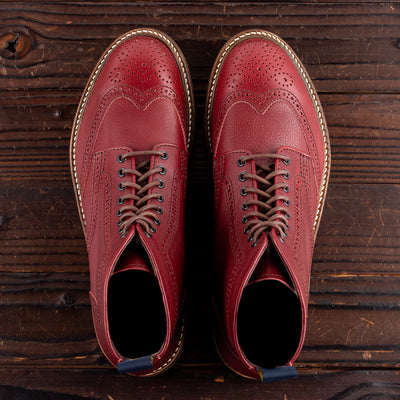 John Lofgren Glover Brogue Boots - Burgundy Vacchetta - Standard & Strange