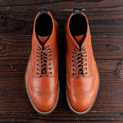 John Lofgren Glover Brogue Boots - Camel Vacchetta - Standard & Strange