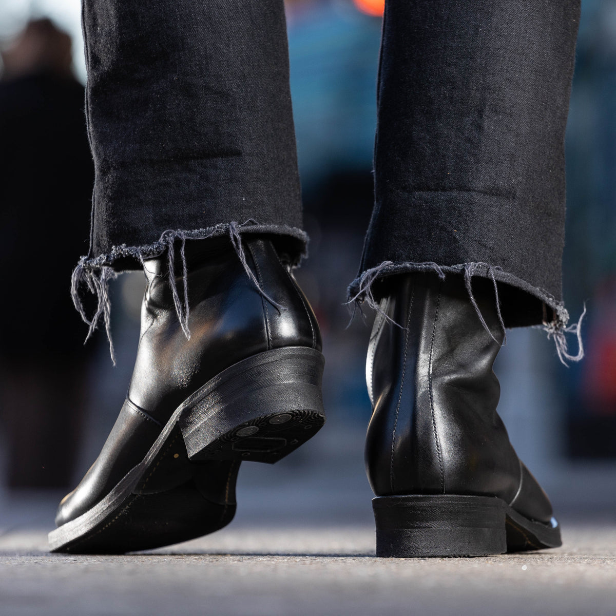 Rolling Dub Trio Gleaners Side Zip Boots - Black Japanese Box Calf - Standard & Strange