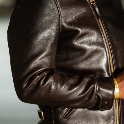 Y'2 Leather Black Hand Dyed Horsehide Double Rider Jacket (HR-56) - Standard & Strange