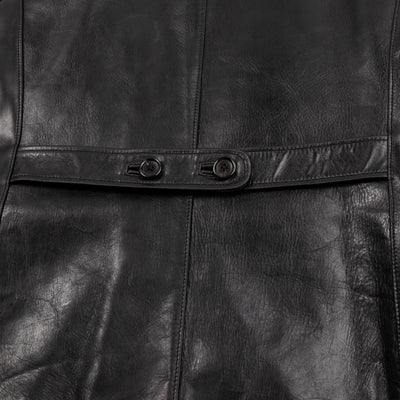 Y'2 Leather French Double Breasted Horsehide Jacket - Black - Standard & Strange