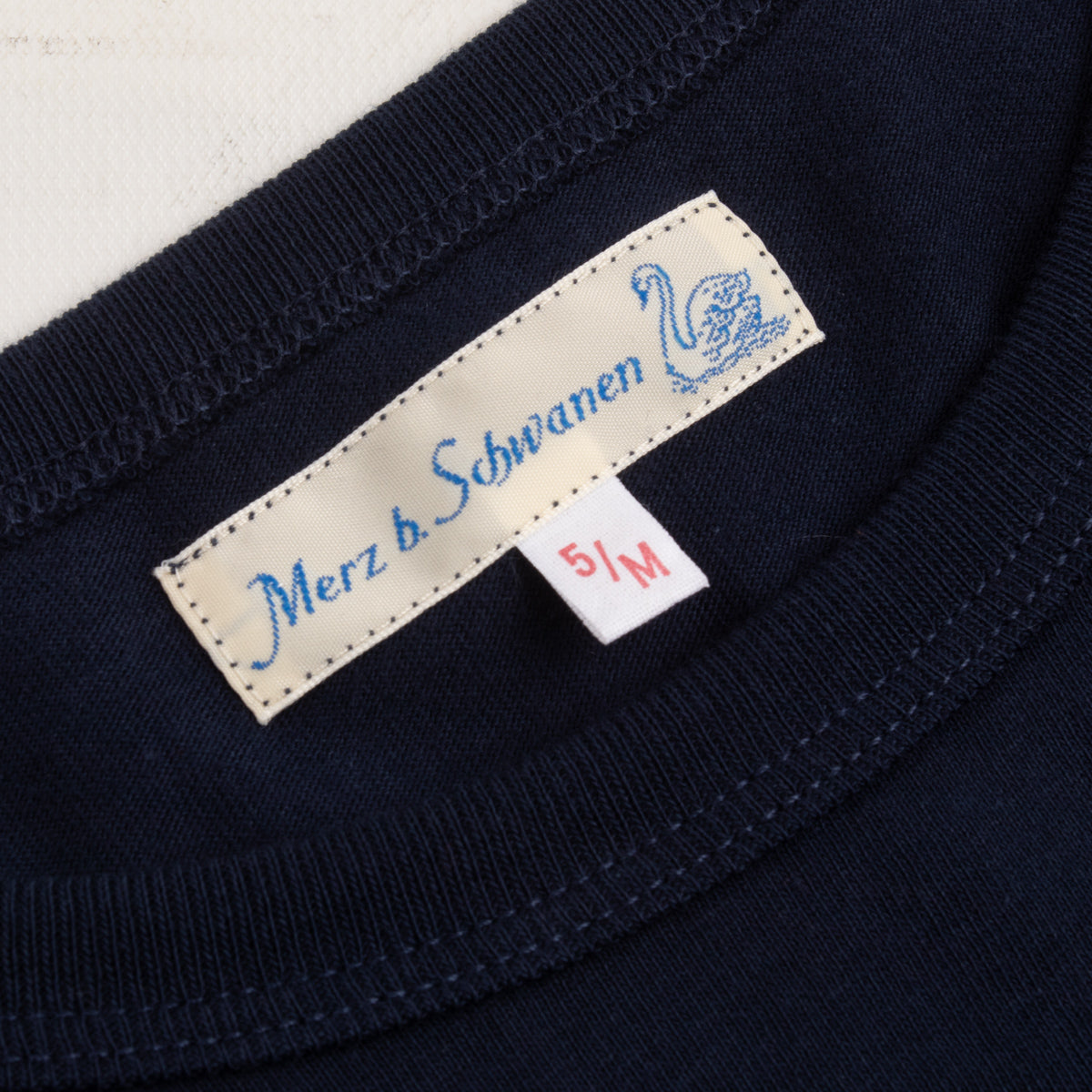 Merz b. Schwanen 1950s Lightweight Loopwheeled Tee - Ink Blue - Standard & Strange