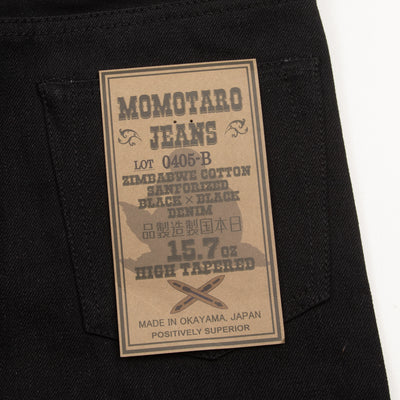 Momotaro 0405-B High Tapered Fit - 15.7oz Black/Black Selvedge - Standard & Strange